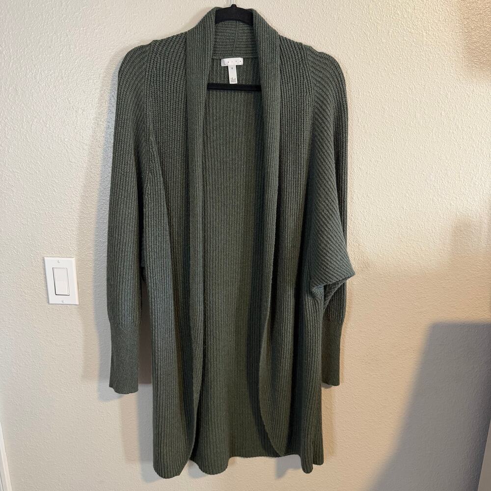 Leith Anthropologie Olive Green Ribbed Knit Cardigan Sweater Women's Size M